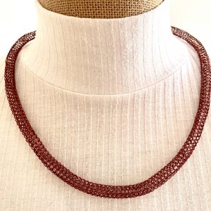 Halskette rot-braun