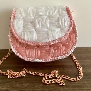 Kleine Handtasche in  weiß-rosé