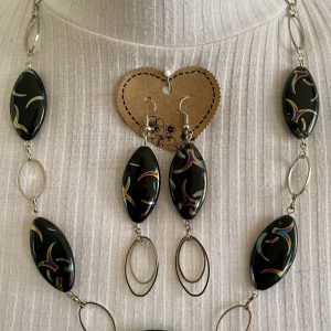 Schwarze Glasperlen - Set