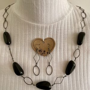 Dunkle schwarze Glasperlen - Set